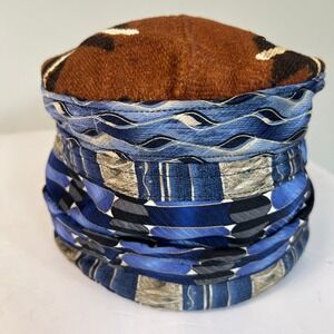 Yo-Role Patchwork Bucket Hat Unisex OS Blue Brown Plaid Boho Streetwear Eclectic